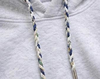 Cordones de repuesto para sudaderas con capucha de tela retorcida a mano – 9 colores disponibles, cordón de tela trenzada, cordón personalizado para sudadera, cordón único (1 unidad)