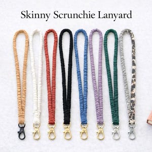 Soft Fabric Key Lanyard | Super  Skinny Scrunchie Lanyard | Jersey Soft Fabric Lanyard | Wristlet Keychain