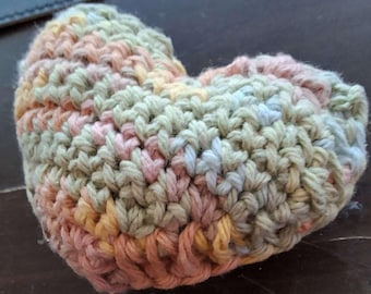 Corazón de ganchillo relleno - Peluche de hilo de algodón