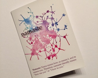 Namaste, Yoga Watercolour Friendship/Birthday Blank Card