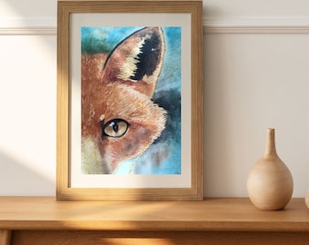 A4 Fine Art Print, Watercolour Fox