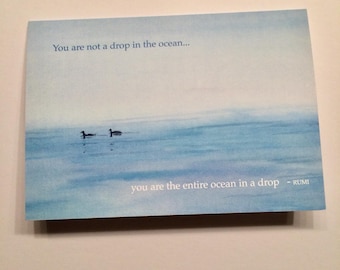 Ocean Birds Watercolour Nature/Friendship/Birthday Blank Card