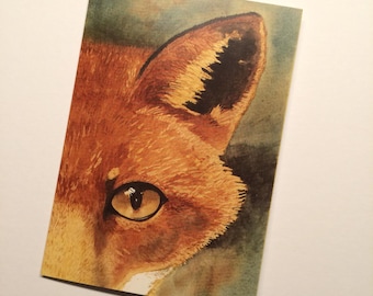 Fox Guardian Watercolour Friendship/Birthday Blank Card