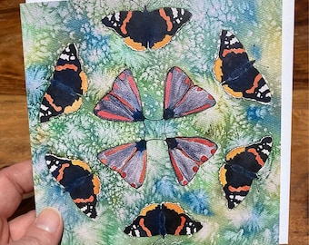 Butterfly Moth Greeting Card | Nature, Spiritual, Mindfulness Art (6x6 Inch)