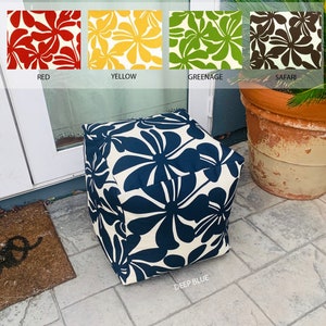 SALE 16x16x16 Indoor outdoor RED Outdoor Pouf Outdoor Pouf Floral