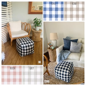Buffalo Plaid Ottoman Cover Etsy