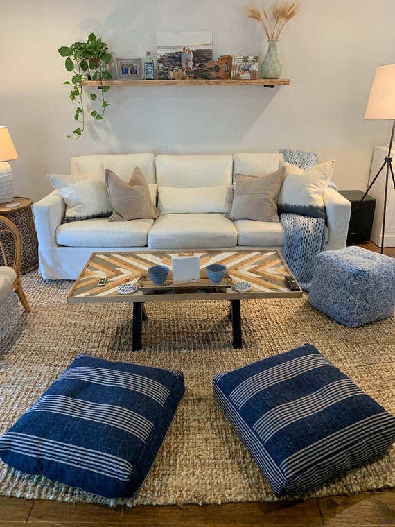 Blue floor on sale cushions