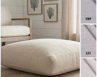 Cuscino da pavimento in juta beige - 24x24x5"