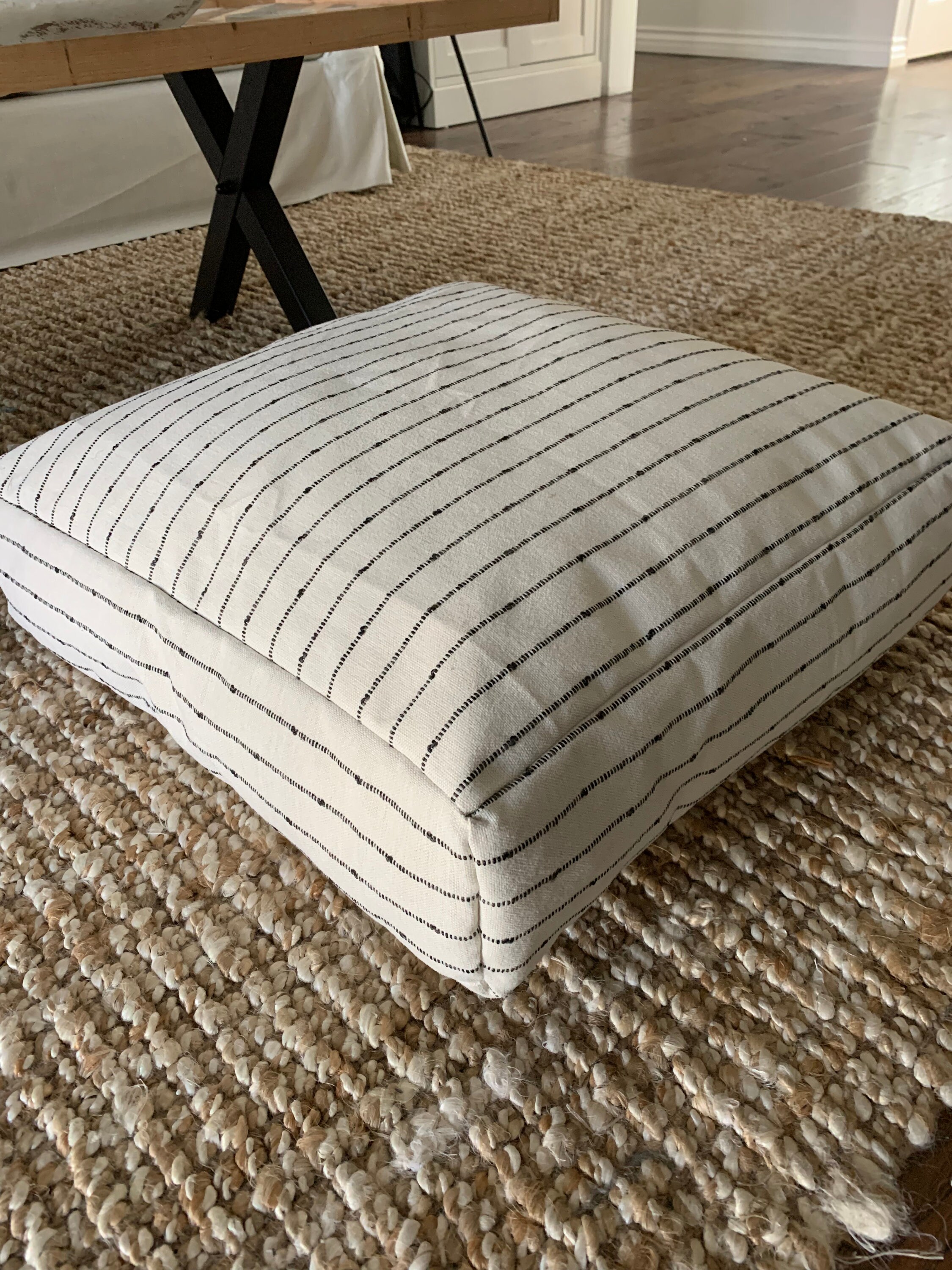 Striped Floor Cushion Striped Floor Cushion Black and White Etsy