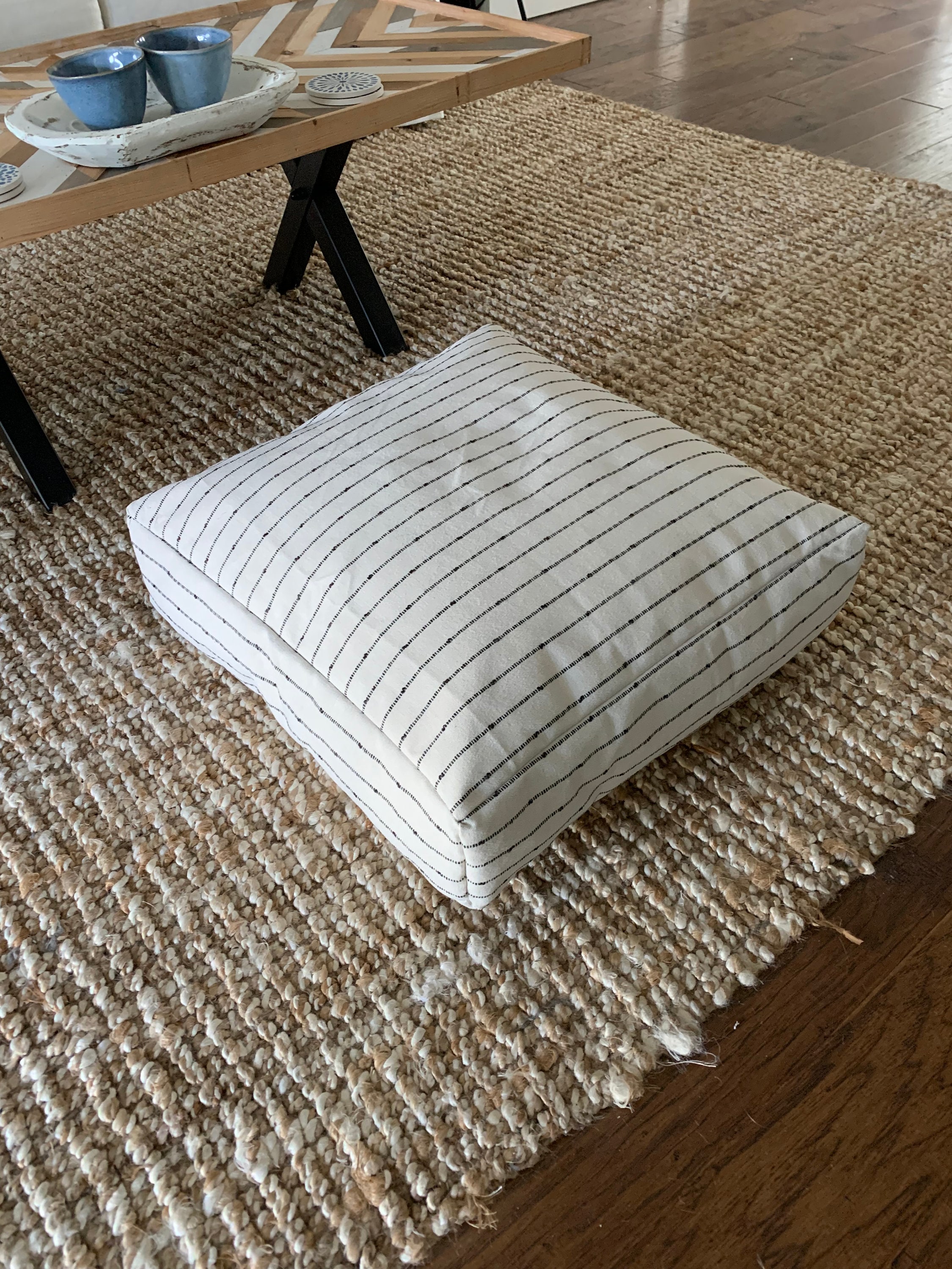 Striped Floor Cushion Striped Floor Cushion Black and White Etsy