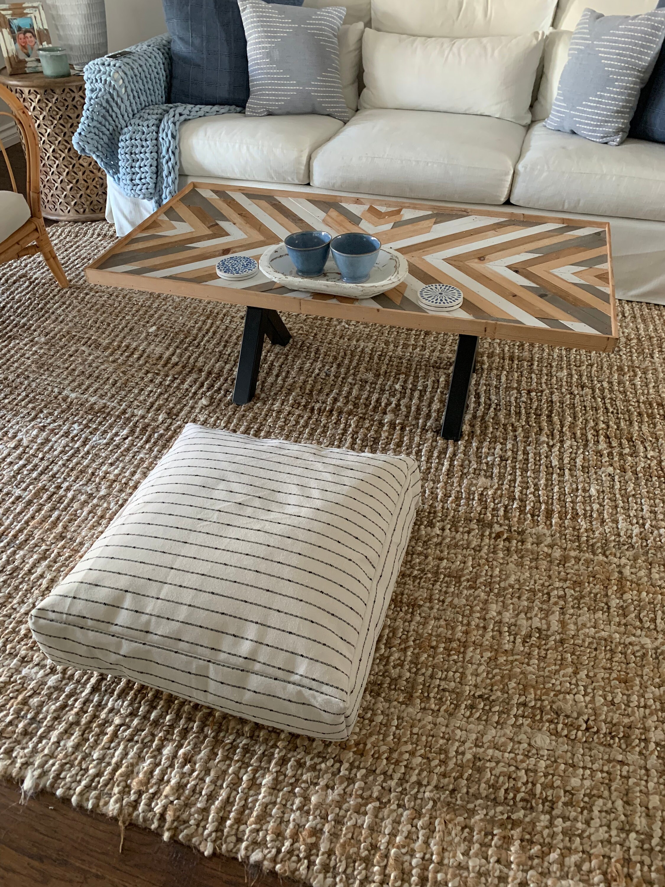 Striped Floor Cushion Striped Floor Cushion Black and White Etsy