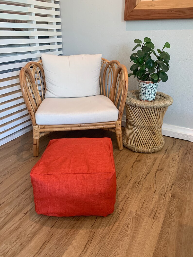 Solid Indoor/outdoor Pouf Ottoman Blue Outdoor Pouf Pink Etsy
