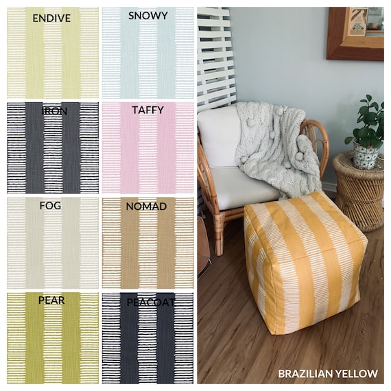 Striped pouf sale ottoman