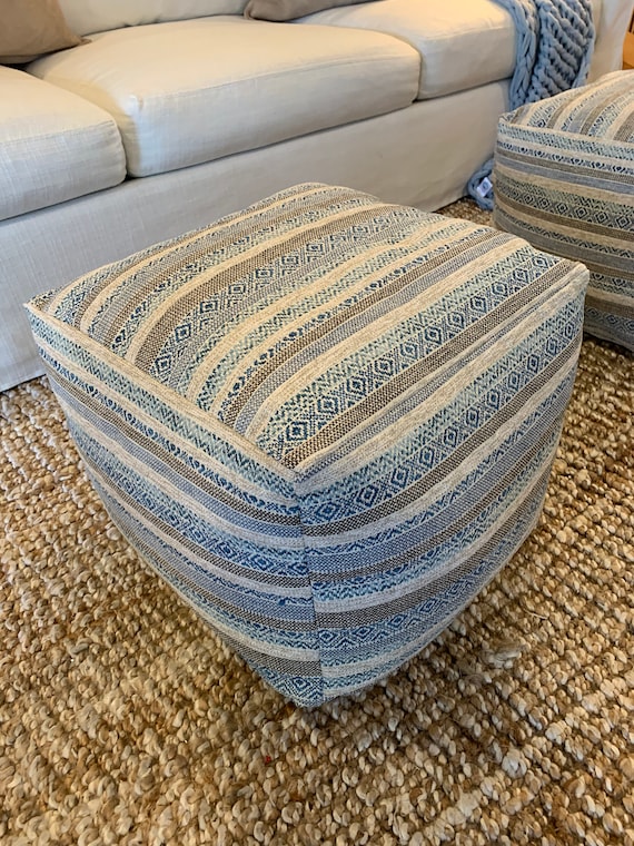Striped pouf cheap