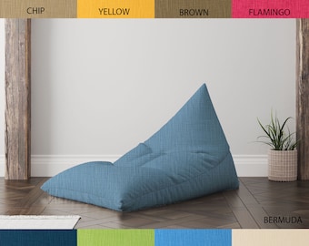 Funda para sillón puf triangular sólida (tamaños grande y pequeño)