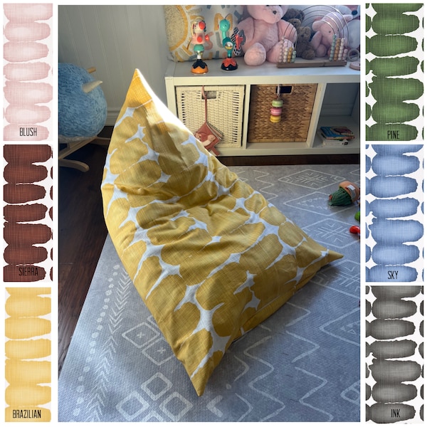 Small Bean bag chair, kids bean bag chair, Triangle Bean Bag Chair COVER, kids room, yellow bean bag chair, bean bag chair