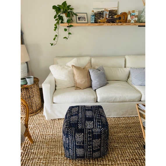 Indigo Mud Cloth Print Linen Pouf Ottoman Tribal Pattern Pouf Home Decor Blue Boho Pouf Indigo Pouf Indigo Pouf Ottoman Etsy Canada