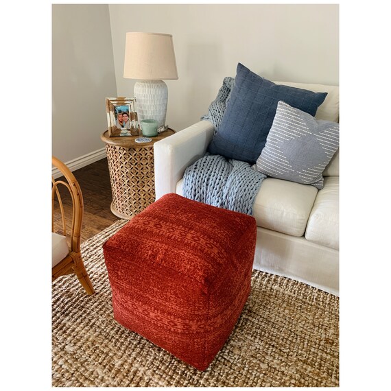 Red Pouf Ottoman Red Pattern Pouf Ottoman Red Pouf Red Ottoman