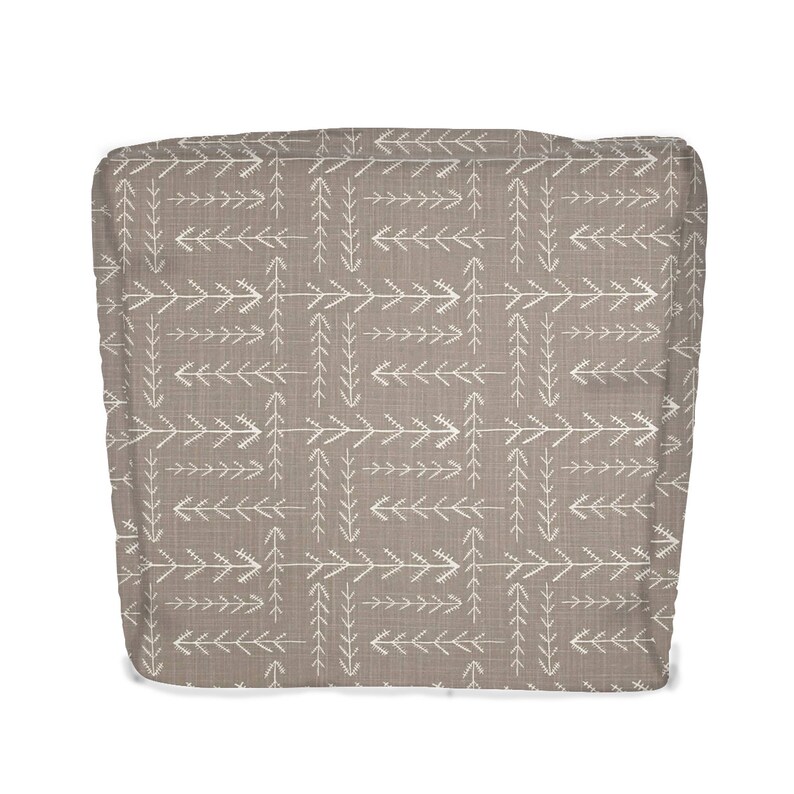 Boho PoufOttoman Home Decor PoufOttoman Brown and Cream Ottoman Arrows Pouf