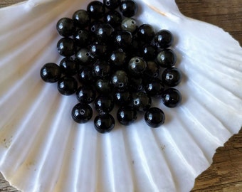 Perles Obsidienne dorée 8mm