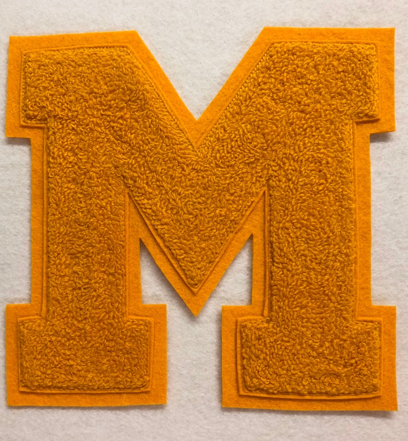 Your Choice of one 6 A-Z Chenille Letter Choice of TOP and BOTTOM FELT colors These are traditional chenille. Pictures are examples