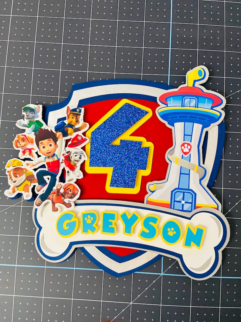 Paw Patrol Cake Topper Paw Patrol Custom Cake Topper Paw Etsy Canada
