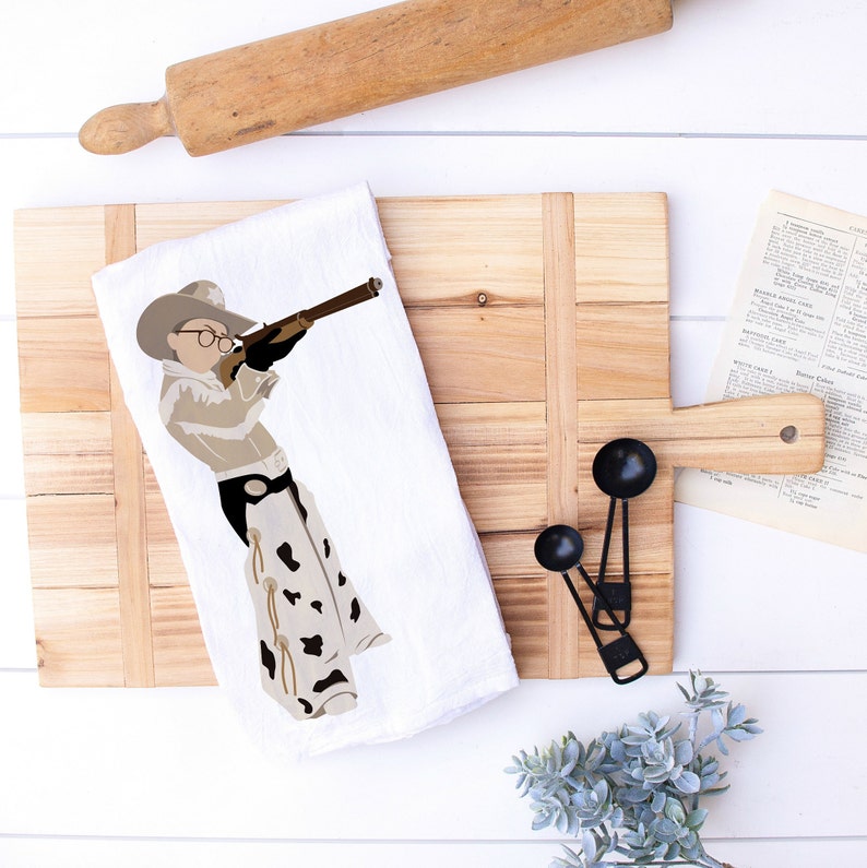Hand Drawn Black Bart Inspired Kitchen Tea Towel