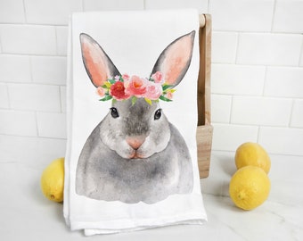 Bunny Tea Towel | Etsy