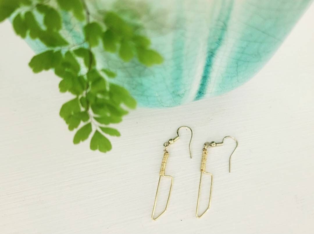Cutlery Wire Earrings/ Knives, Forks, and Spoons/ Silver and Gold/ Mix