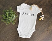 Peanut One Piece, Baby Body Suite, Typewriter, Baby Girl, Baby Boy, Newborn, NICU