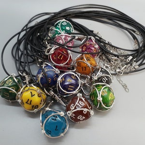 Removable D20 Necklace Cage, DND Dice Necklace, RPG Accessories, Dice Cage Necklace, Nerdy birthday Gift, gamer gifts for husband, dnd gift