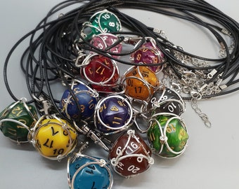 Removable D20 Necklace Cage, DND Dice Necklace, RPG Accessories, Dice Cage Necklace, Nerdy birthday Gift, gamer gifts for husband, dnd gift