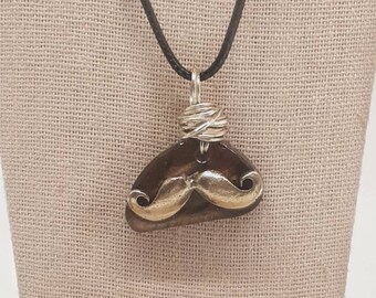 Mustache necklace, funny pendant, gender neutral jewelry, unique gifts for men christmas, funky necklaces for women, fun stocking stuffers