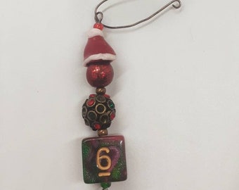 DND Dice Ornament, Board Game Gift, Santa Hat Decoration, Geek Christmas decorations, Dungeons and Dragons, fun stocking stuffer for gamer