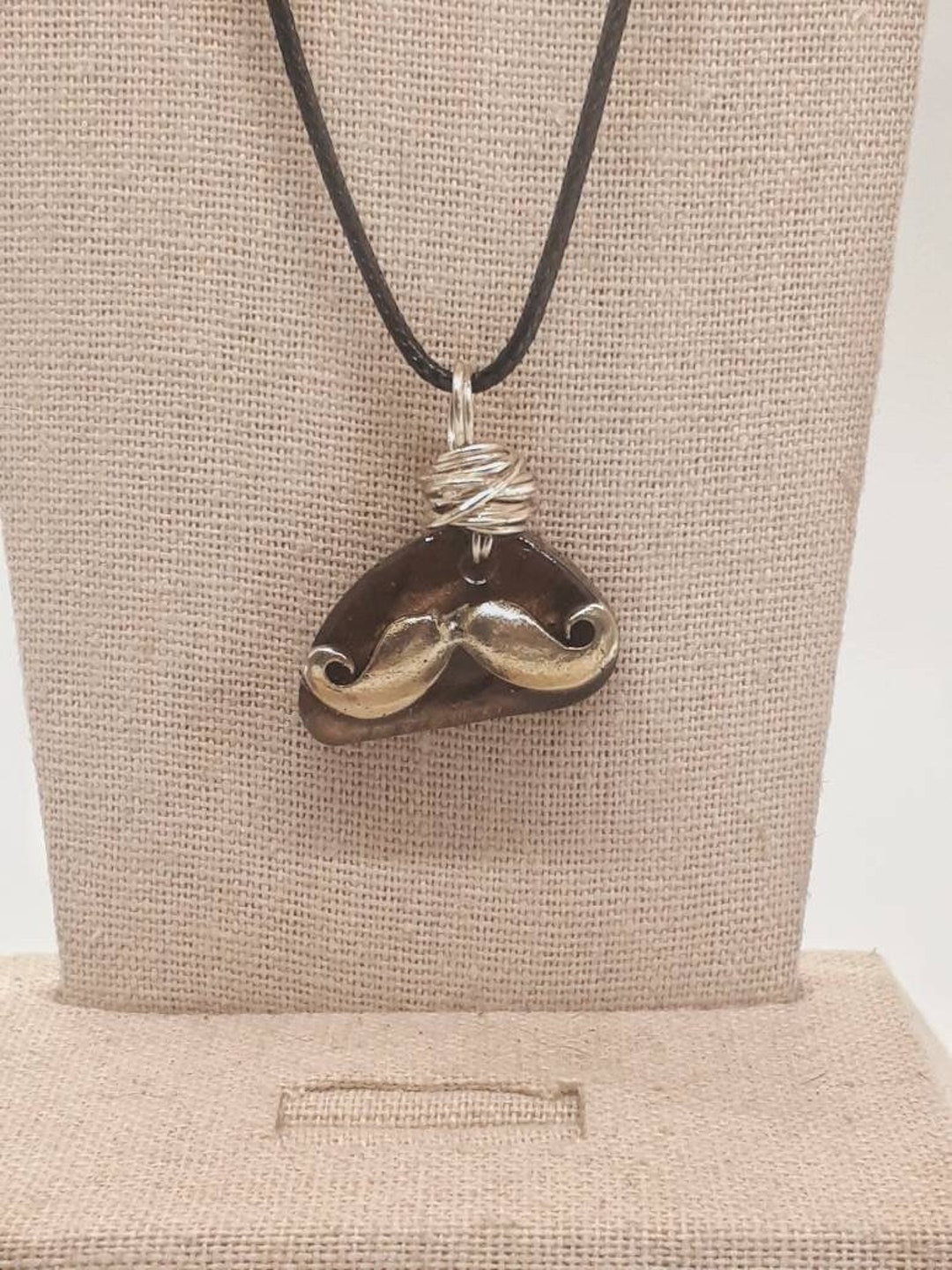 Mustache Necklace Funny Pendant Gender Neutral Jewelry Etsy
