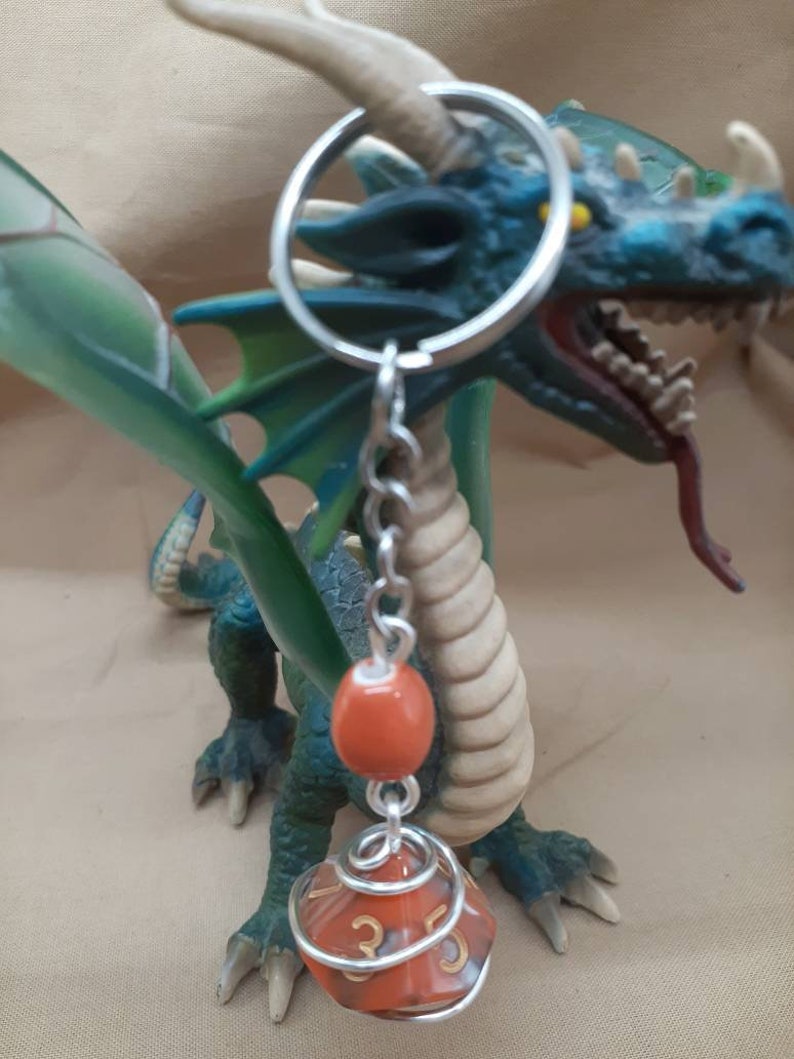 DND Dice Keychain Dice key ring RPG Accessories Geek Etsy