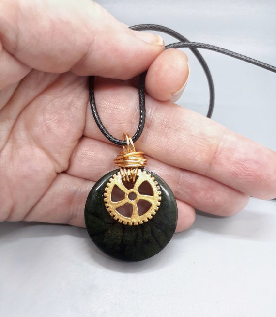 Steampunk Pendant Necklace Dark Academia Jewelry Cosplay 