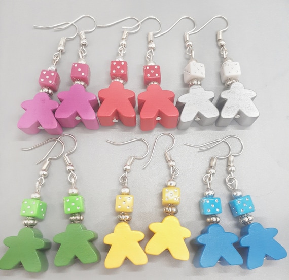Meeple Earrings Dangle Board Game Jewelry Board Game Gift Etsy