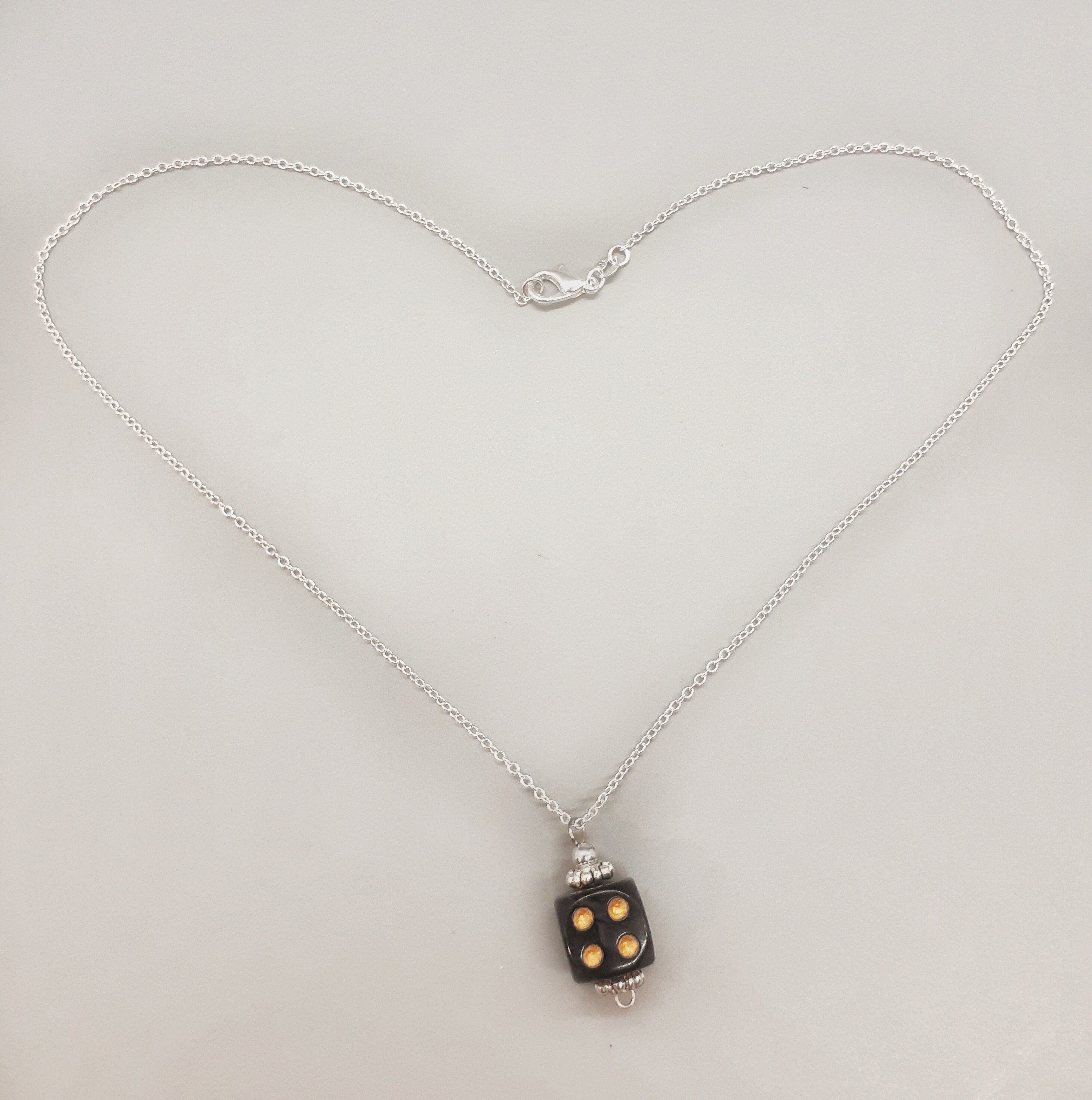 Dice necklace dainty silver d6 necklace board game jewelry Etsy