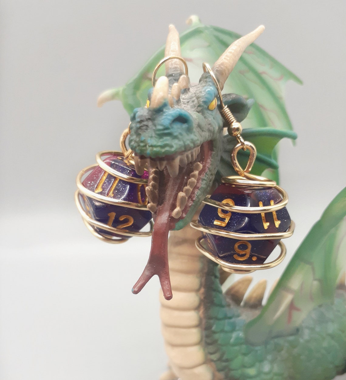 RPG Dice Earrings Wire Wrapped DND Jewelry for women Geek Etsy