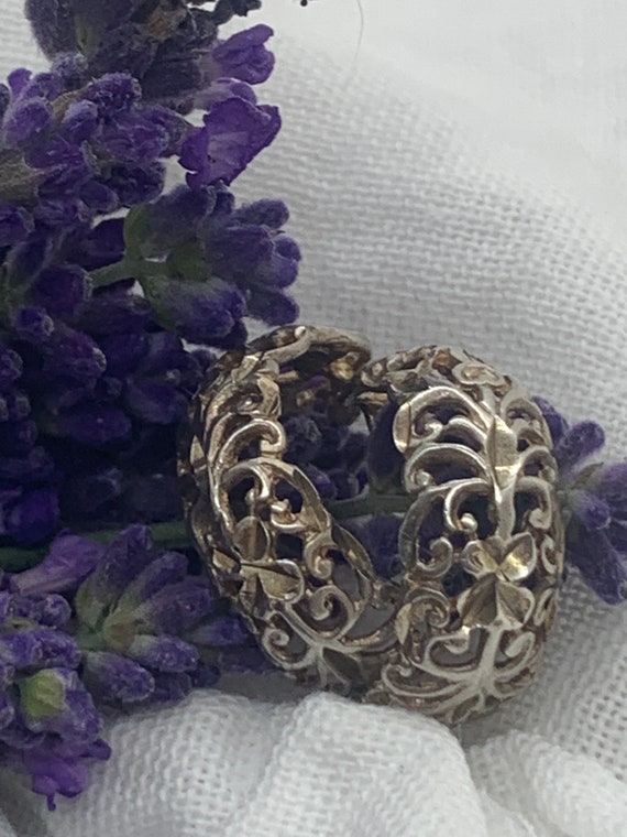 Vintage half hoop sterling earrings