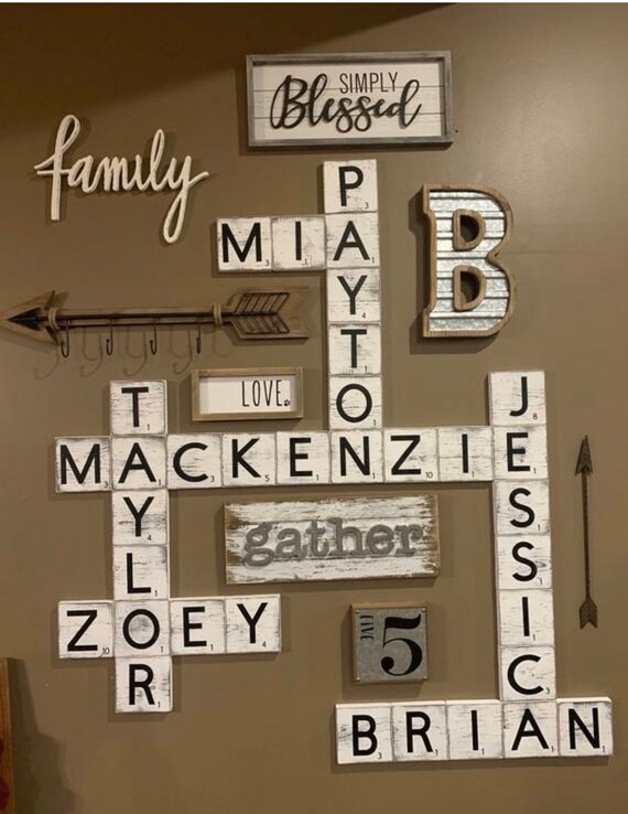 Large Scrabble Tile 4 5 X 4 5 Tiles Scrabble Tile Wall Art Etsy