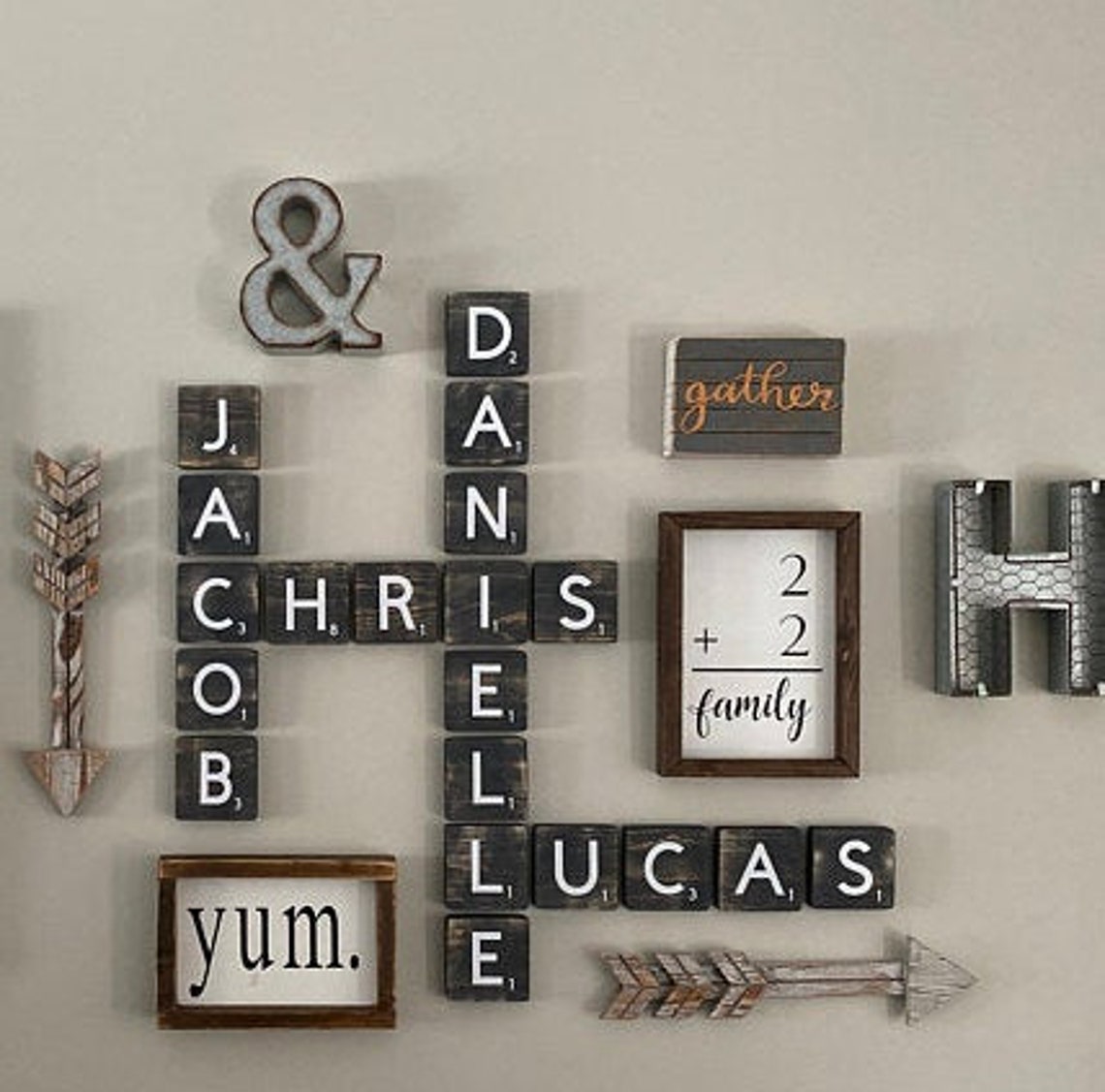 Large scrabble tile 3.5 x 3.5in tile scrabble tiles wall Etsy