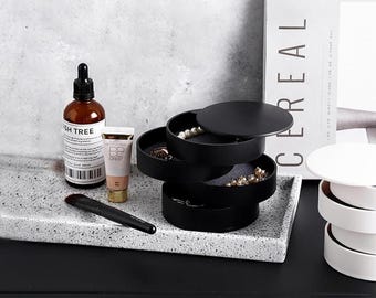 Rotating Jewelry Organizer: 5-Layer Travel Storage Box