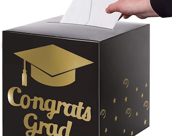 Graduation Card Box 2025: Foldable Cardboard Party Decoration