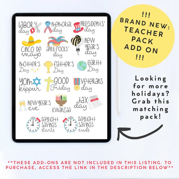 Teacher Digital Planner Stickers For Goodnotes