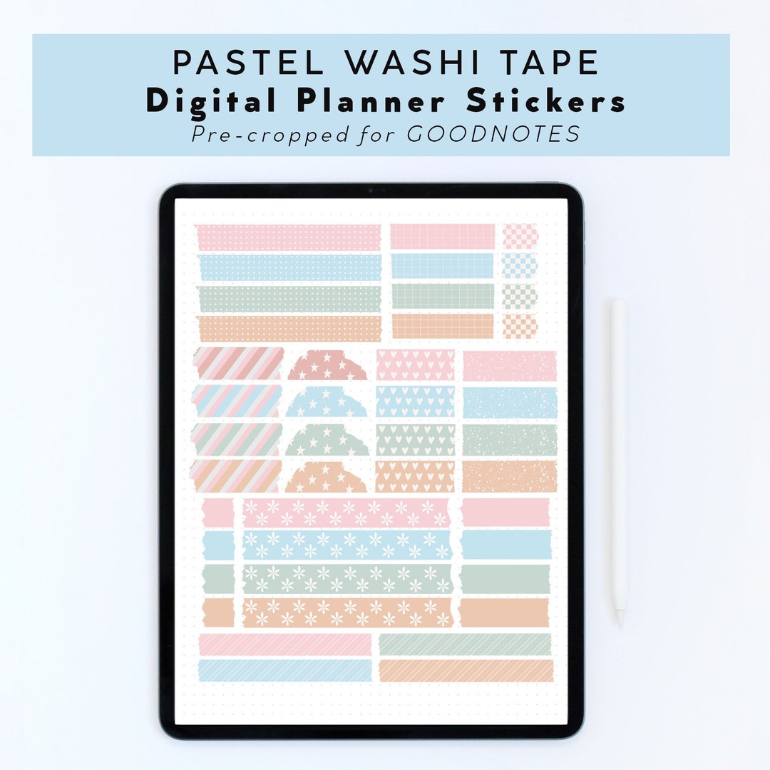 Pastel Washi Tape Digital Planner Stickers | Goodnotes Stickers ...