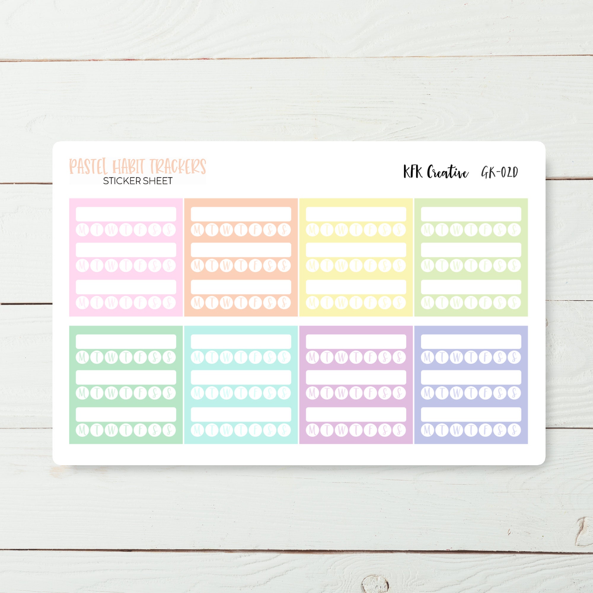 Pastel Habit Tracker Stickers Functional Stickers Erin - Etsy