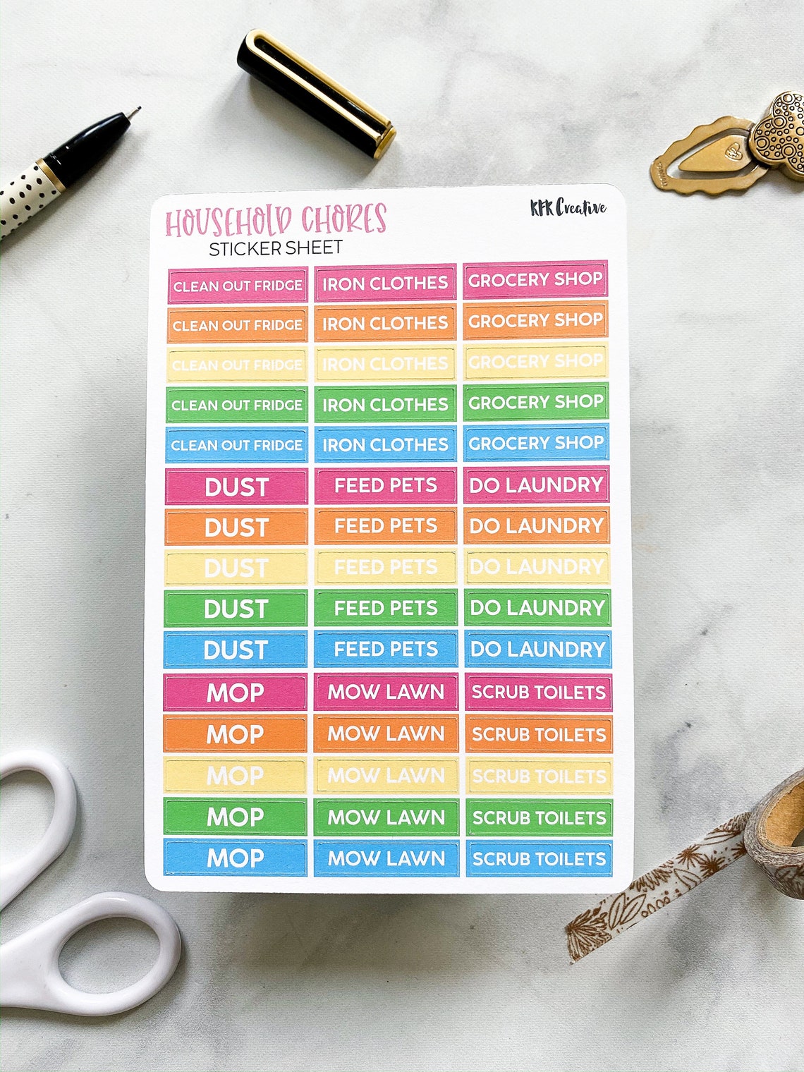 Household Chores Planner Stickers Cleaning Stickers to Do Etsy UK