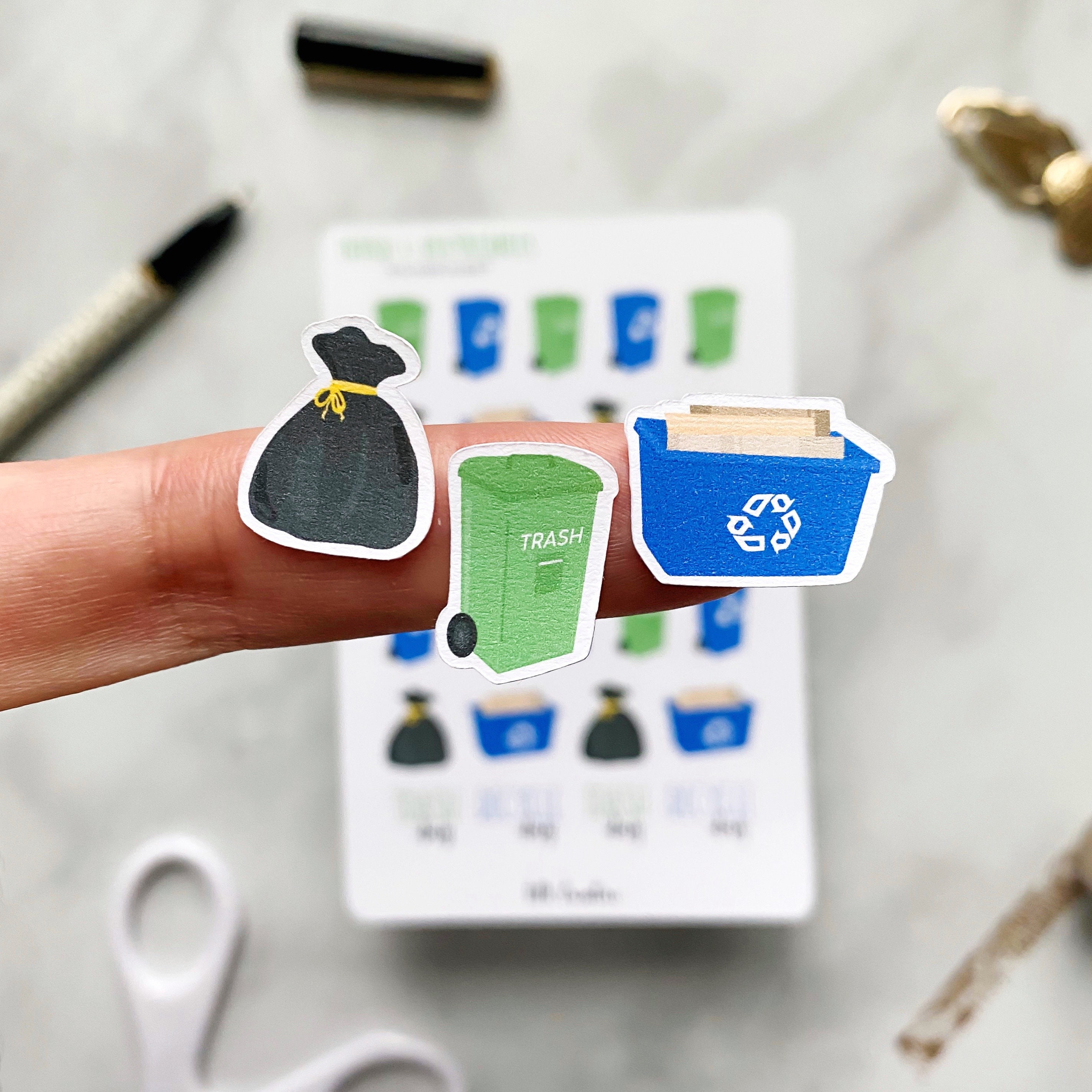 Trash Stickers Recycle Stickers Reminder Stickers Chore Etsy